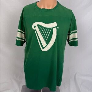 Guinness Green Graphic T-Shirt – Raised Appliqué Logo, Men’s X-Large
